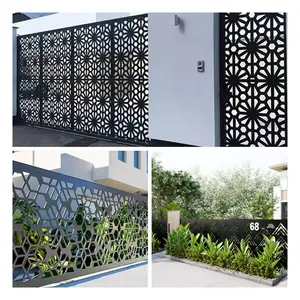 Paneles DE PANTALLA DE PRIVACIDAD DE METAL cortados con láser para puertas, paneles de valla de Arquitectura de IDEA de jardín, enrejado de esgrima exterior