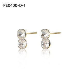 เอมี่ เอมี่ แฟชั่นต่างหูชุบทองคริสตัลไรน์สโตน BEZEL SETTING เครื่องประดับสำหรับงานปาร์ตี้ของผู้หญิง PE0400 - Product Image 1
