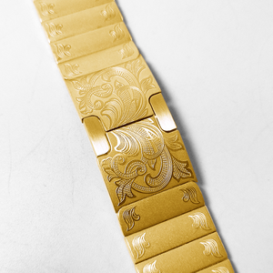 Correa <span class=keywords><strong>de</strong></span> Reloj <span class=keywords><strong>de</strong></span> Lujo para <span class=keywords><strong>Apple</strong></span> <span class=keywords><strong>Watch</strong></span> Series Universal con Banda Metálica, Logotipo Grabado Profundo, Artesanía Exquisita, Correa <span class=keywords><strong>de</strong></span> Reloj Dorada - Product Image 5