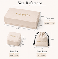 Scatola Portaoggetti per Gioielli Rettangolare Moderna con Logo Personalizzato, Coperchio Magnetico per Confezione Anelli 18x13x5cm, OEM/ODM Disponibile, Marca EleQueen