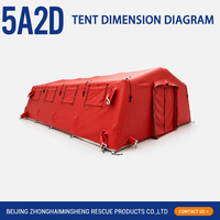 Tente de Secours Médicale Gonflable Portable en PVC Imperméable, Double Couche, Quatre Saisons, Ignifuge, Automatique, Tactique, pour la Lutte Contre l'Incendie