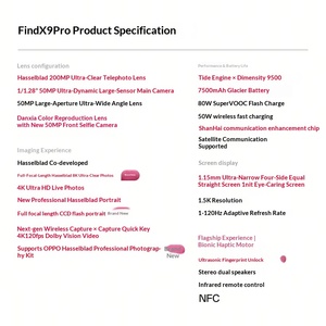 (Original Nouveau) OPPO Find X9 Pro Hasselblad 200 millions de pixels, objectif téléobjectif ultra-clair, processeur octa-core, écran AMOLED 4K, autonomie de batterie longue durée - Product Image 3