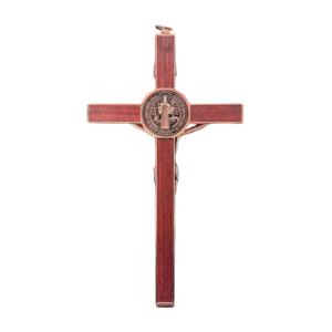 <span class=keywords><strong>Croix</strong></span> murale HT Saint Benoît, crucifix en bois et cuivre de 9,06 pouces, <span class=keywords><strong>croix</strong></span> catholique <span class=keywords><strong>INRI</strong></span> Jésus-<span class=keywords><strong>Christ</strong></span>, décoration murale pour la maison et l'église - Product Image 3