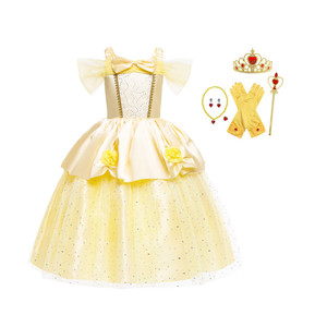 Disfraz de Princesa de la Bella y la Bestia para Niñas, Vestido de Fiesta Infantil, Disfraz de Navidad - Product Image 1