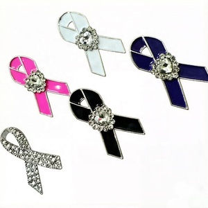 Vente en gros de bijoux en métal rose, blanc, bleu, jaune pour la sensibilisation au <span class=keywords><strong>cancer</strong></span> du <span class=keywords><strong>sein</strong></span> - Product Image 1