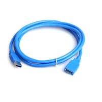 Cable de Extensión USB 3.0 Estándar, Macho a Hembra, con Cubierta de PVC Azul, Conductor de Cobre Estañado, para Computadora, Cámara, Videojuegos