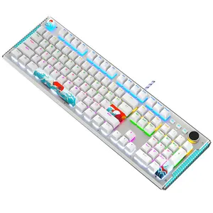 Waterproof 104-key computer keyboard USB interface high quality backlit wired gaming keyboard