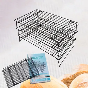 3 Tier Dây Lưới Bánh Làm Mát Giá Kim Loại Khô Làm Mát Giá Khay Cho Nướng Bánh