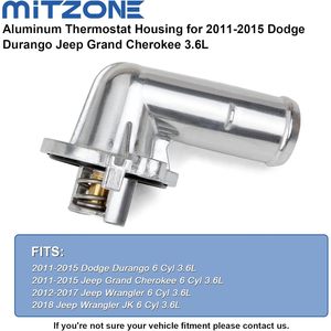 Conjunto de carcasa de termostato de aluminio para Dodge Durango Grand Cherokee Wrangler JK 2011-2015 con junta y tornillo - Product Image 3