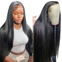 Perruque en cheveux humains vietnamiens lisses, double épaisseur, pleine densité, pré-épilée, HD 13x6 13x4, avec dentelle frontale, vente en gros