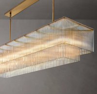 Luminaire suspendu en verre personnalisé de haute qualité à deux couches Lustre classique moderne pour salle à manger Restaurant