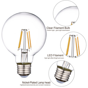 Chứng nhận ROHS/UL/ETL hình cầu dẫn bóng đèn/<span class=keywords><strong>Filament</strong></span> ánh sáng 3.8 Wát AC cung cấp điện chiếu sáng trang trí cho E26 cơ sở chứng nhận khác nhau - Product Image 3