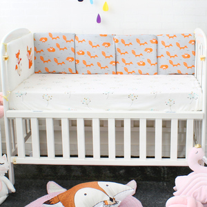 Réglable respirant petit renard motif imprimé Nouveau-Né crèche de bébé de lit tapis oreiller plaquettes ensemble - Product Image 6