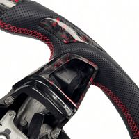 Volant sport en fibre de carbone forgée rouge avec LED et indicateur de régime pour Cadillac CTS CTSV CTS-V CT4 CT5 ATS ATSV, compatible avec la fonction chauffante