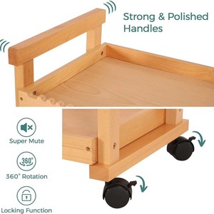 Wooden <b>Storage</b> Rack Rectangle Standing Type Kitchen Multi Functional Neatening <b>Storage</b> <b>Office</b> Organizer 65320 - Product Image 5