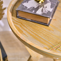 Table basse en bois massif de style naturel INNOVA HOME, plateau décoratif pliable, design antique, durable, montage facile, meubles pour la maison