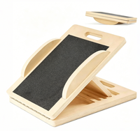 Planche d'équilibre et de coordination en bois de qualité supérieure – Étireur de mollets portable pour des squats efficaces