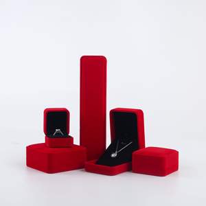 Nouvelle boîte à bijoux en velours avec logo personnalisé, vente en gros, boîte de rangement rectangulaire pour collier, emballage pour bijoux - Product Image 5