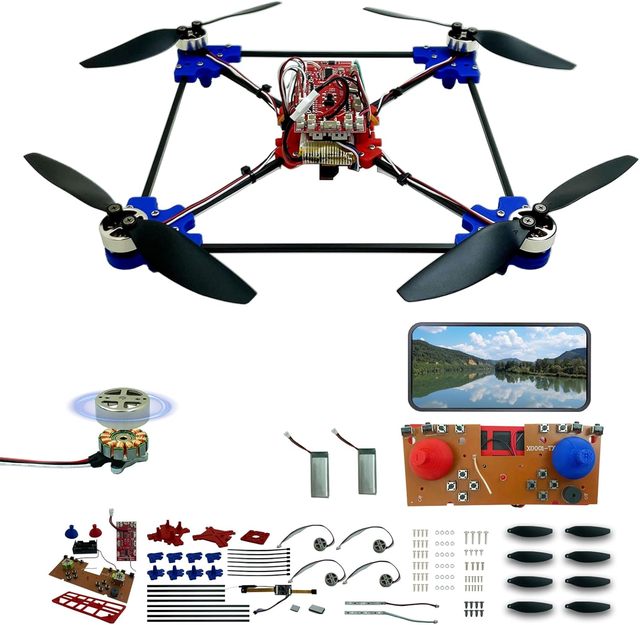 Quadrotor Drone DIY Kit a Unique STEM Project with Brushless Motor Optical Flow Hovering 360 Degrees Flip