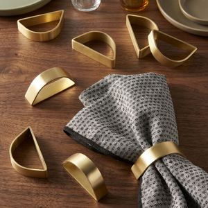 Stocked Eco-Friendly Round Gold Metal Napkin Rings Set for <b>Table</b> and Restaurant Use - Product Image 3