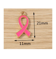 Alliage métallique émaillé, ruban de sensibilisation au cancer du sein, pendentif à breloque, ornement pour collier, bracelet, boucle d'oreille, fabrication artisanale de bijoux