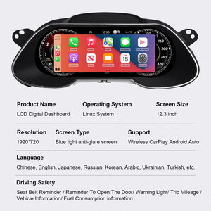 Afficheur numérique du tableau de bord A4L A4 S4 RS4, compteur de vitesse, CarPlay sans fil, <span class=keywords><strong>Android</strong></span> Auto pour Audi A4L A4 S4 RS4 - Product Image 5