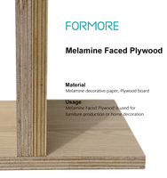 Contrachapado de Melamina Resistente a la Humedad FORMORE de 18 mm Estándar 4*8 Pies para Muebles de Interior