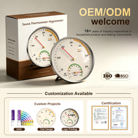 Thermomètre mécanique en acier inoxydable 2-en-1 résistant aux hautes températures pour sauna, spa et maison, avec fonction anti-buée et affichage de la température et de l'humidité