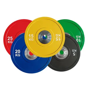 Plaques de pare-chocs colorées de compétition de Fitness de haute qualité, haltères d'haltérophilie, plaque de pare-chocs en caoutchouc
