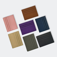 Siap Kirim Dompet Kartu Kredit & ID Card Kulit PU Berkualitas Tinggi Minimalis Tipis Model Epsom untuk Pria Harga Pabrik Ready Stock