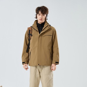 Ensemble deux pièces en polaire pour homme, veste coupe-vent 3 en 1, vêtements de travail thermiques à capuche - Product Image 1