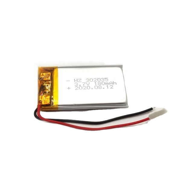 Lithium Polymer Battery 302035 180mAh Small 3.7V 3.0x20x35mm 500 Cycles CE