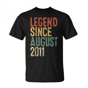 Camiseta Legend Since August 2011 para regalo de cumpleaños de 14 años - Product Image 2