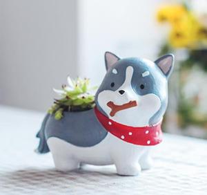 Resina Roogo home vendita all'ingrosso carino bassotto cucciolo forma di animali da compagnia in miniatura giardino di fiori <span class=keywords><strong>piante</strong></span> succulente vaso di fiori - Product Image 4
