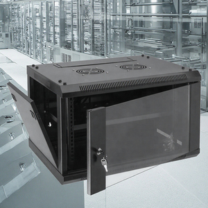 사용자 정의 크기 19 인치 스틸 네트워킹 랙 600mm 깊이 6RU 9 단위 12U 선반 트레이 및 유리 문 보안 OEM ODM 블랙 캐비닛 - Product Image 4