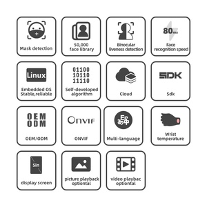 5 inch sinh trắc học Nhận dạng khuôn mặt thời gian và tham dự hệ thống máy ảnh - Product Image 4