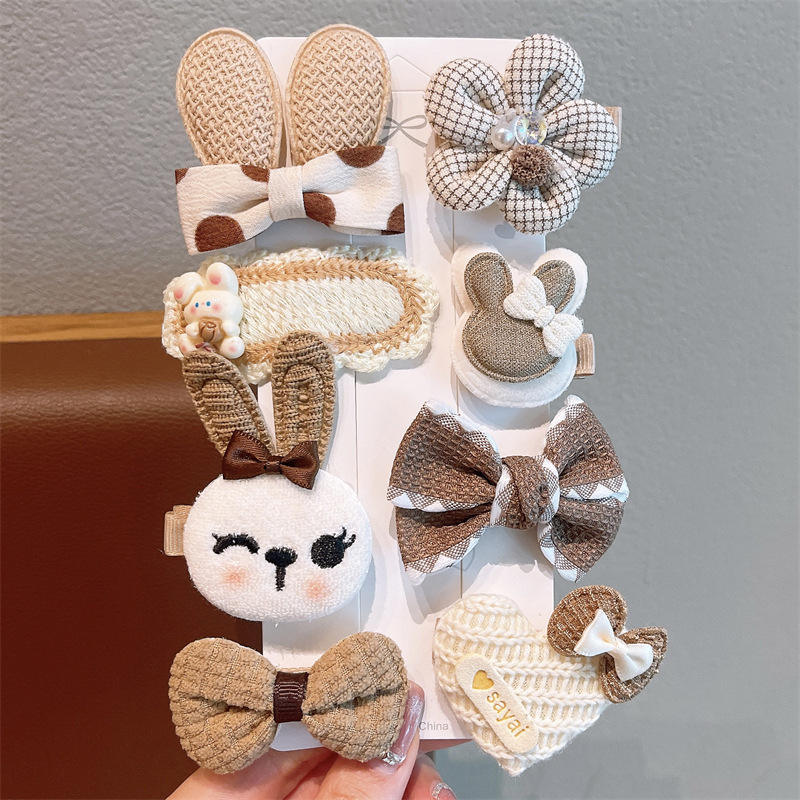 4 coffee - colored bunnies card set