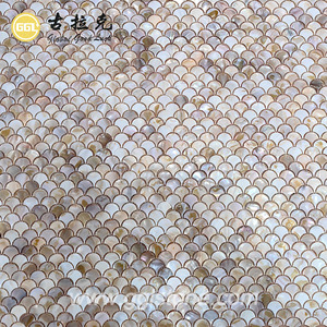 Azulejo de mosaico de concha de madreperla con forma de abanico ámbar de alta calidad de lujo para muebles de pared contra salpicaduras cocina baño Hotel hogar - Product Image 4