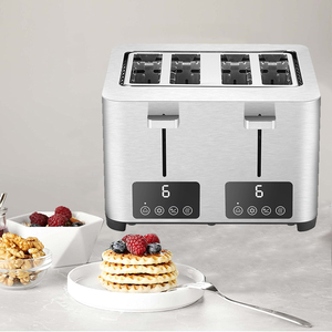 Miễn Phí Mẫu Thông Minh Màu Đen Mờ Màn Hình Cảm Ứng Nướng Bánh Mỳ Với Màn Hình Cảm Ứng Hẹn Giờ 4 Lát Nướng Bánh Mỳ - Product Image 2