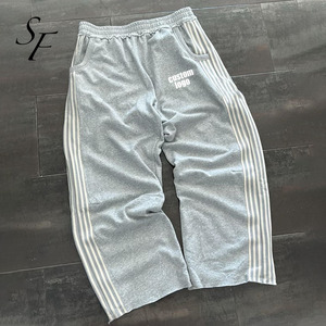 Logo personnalisé de haute qualité Y2K rétro rue Hip Hop <span class=keywords><strong>ceinture</strong></span> <span class=keywords><strong>élastique</strong></span> hommes pantalons de Jogging rayé décontracté ample hommes pantalons de sport - Product Image 3