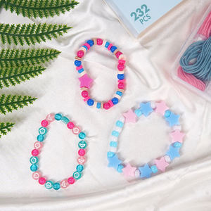 Clay Beads Rose-Team WingArt DIY You Own Cute Beautiful Pink Love Star Bead Bracelet Kit - Product Image 4