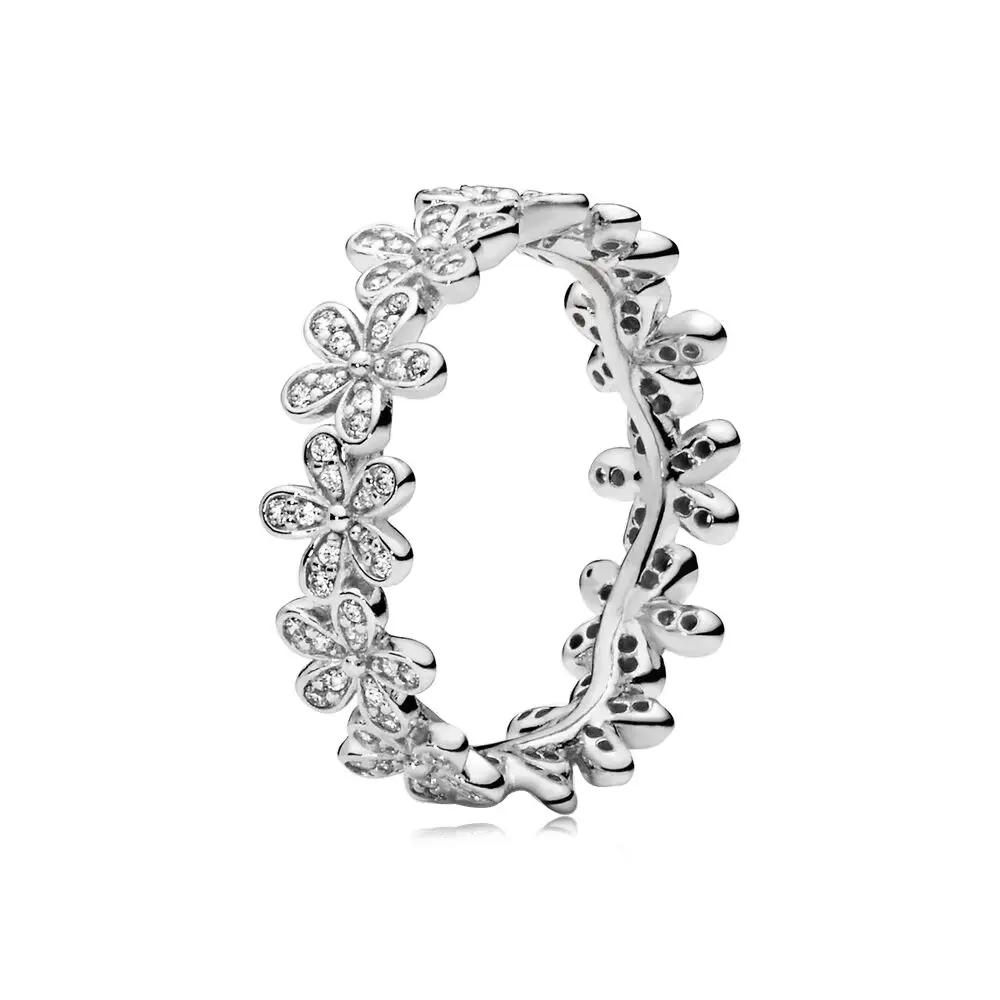 S925 स्टर्लिंग चांदी हीरे फूल अंगूठी गुलदाउदी आकार लोगो अंगूठी चमकदार डेज़ी मैदानी अंगूठी स्पष्ट जेड के लिए उपयुक्त