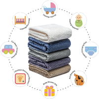 Vente en gros de couvertures en polaire corail tricotée, douces pour la peau, unies, toutes saisons, certifiées OEKO-TEX, pour bébés et enfants, portables pour lit bébé, poussette et avion