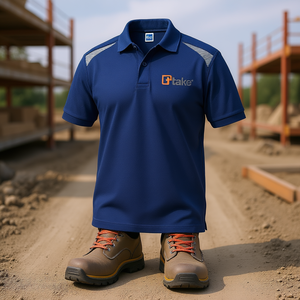 เสื้อโปโลแขนสั้นสีน้ำเงินธรรมดา M ชุดทำงาน - Product Image 3