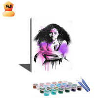 Nouveaux arrivages Nouveau classique Portrait acrylique sexe dame main peinture cadeaux pour petite amie/femme bricolage chiffres peinture par numéro