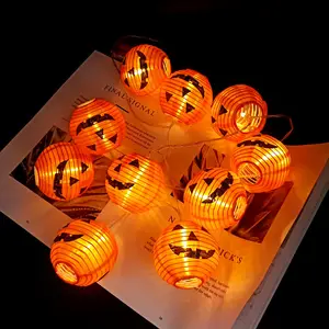Cadena de luces LED de calabaza impermeables para exteriores con decoraciones de fiesta naranja populares de fábrica