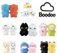 Boneka Hewan Lucu Merek Boodoo Ukuran 8 Inci, Boneka Kelinci Kawaii Isi Kapas PP Super Lembut, Custom untuk Menghilangkan Stres