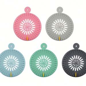 Cubierta de Drenaje de Piso para Cocina y Baño, OEM y ODM, Silicona, Mayorista, Atrapa Pelos, Drenaje de Ducha, Duradero, Personalizado para Uso Diario - Product Image 1