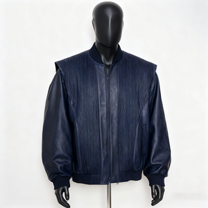 Veste <span class=keywords><strong>en</strong></span> <span class=keywords><strong>cuir</strong></span> pour homme <span class=keywords><strong>en</strong></span> <span class=keywords><strong>cuir</strong></span> de vachette véritable personnalisée 100% nouveau style pour la peau de crocodile <span class=keywords><strong>en</strong></span> relief Vintage automne manteau de veste <span class=keywords><strong>en</strong></span> <span class=keywords><strong>cuir</strong></span> - Product Image 2