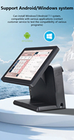 11.6 15 15.6 Inch Touch Screen Quad-Core I3 I5 I7 I9 POS All-In-One Windows/Android OS Thermal Printer 8-digit 1366x768